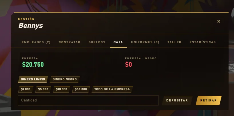 Gestión: caja