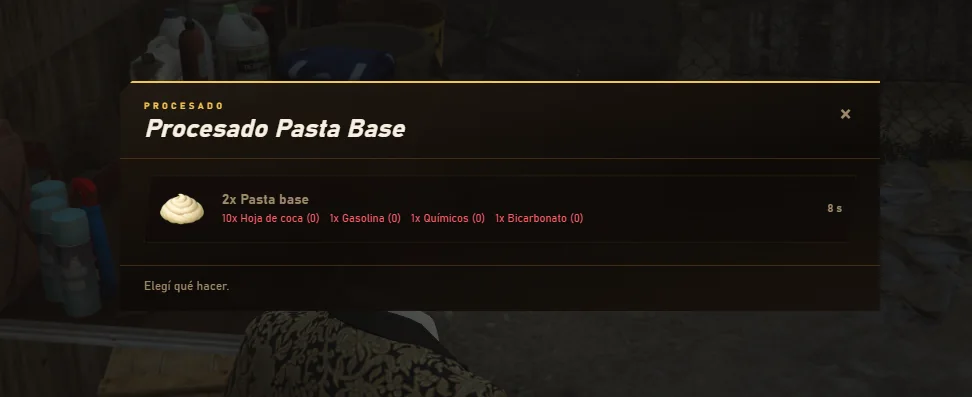 Procesado de pasta base